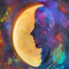 Basking in the Moon Original Painting by Jim Warren