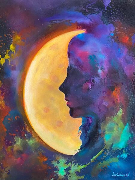 Basking in the Moon Original Painting by Jim Warren