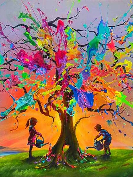 Creating The Tree of Life Original Painting by Jim Warren